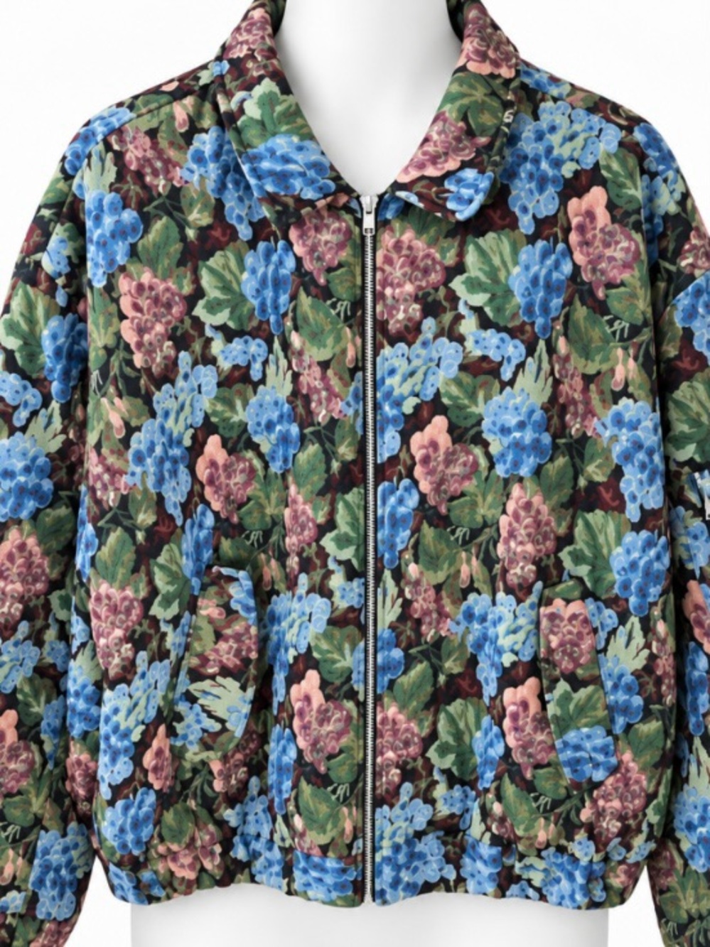 90’s asos Floral  Bomber Jacket in Multicolor Jacquard Print 2X